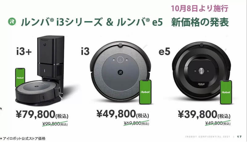 2021年10月のルンバ新価格