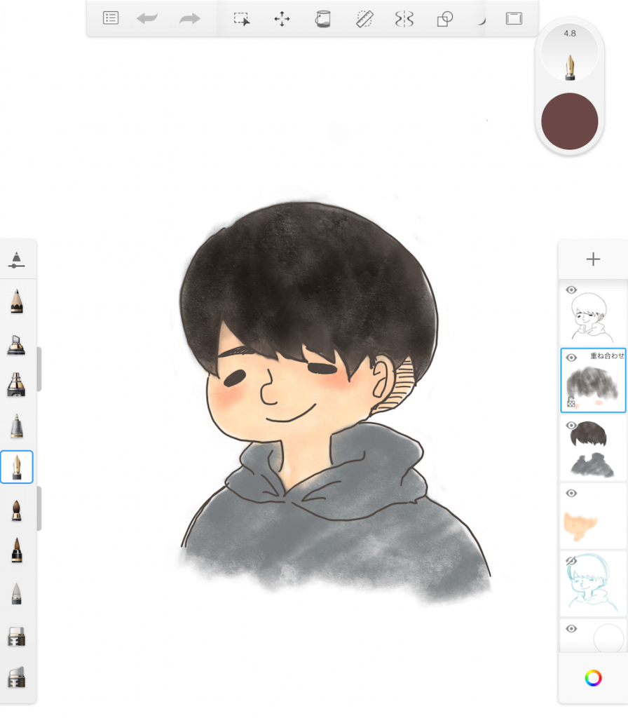 Apple Pencilで書いたイラスト画像